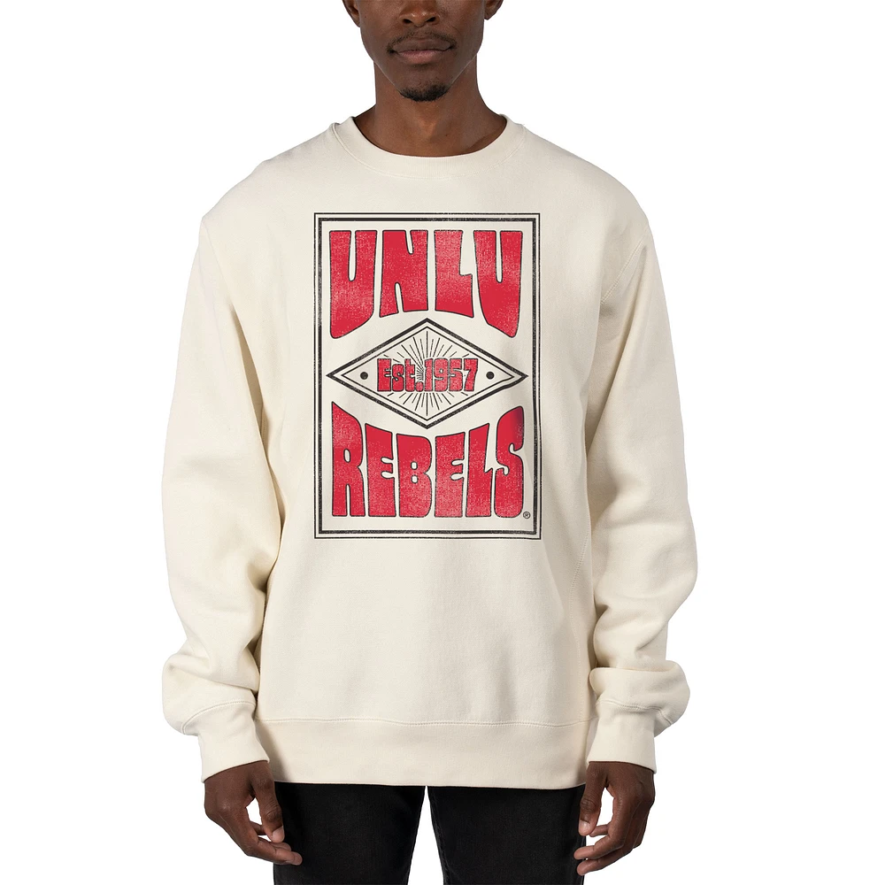 Men's Uscape Apparel Cream UNLV Rebels Premium Heavyweight Pullover Sweatshirt