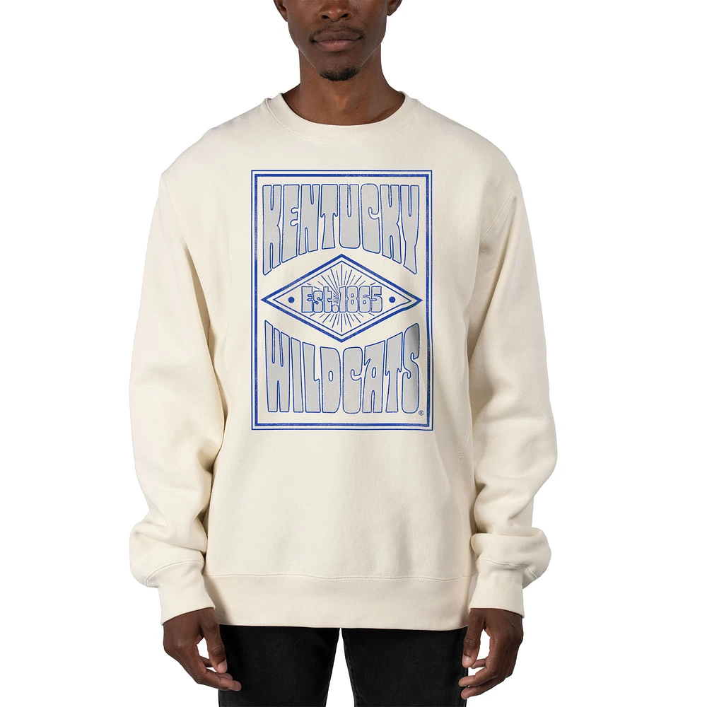 Men's Uscape Apparel Cream Kentucky Wildcats Premium Heavyweight Pullover Sweatshirt