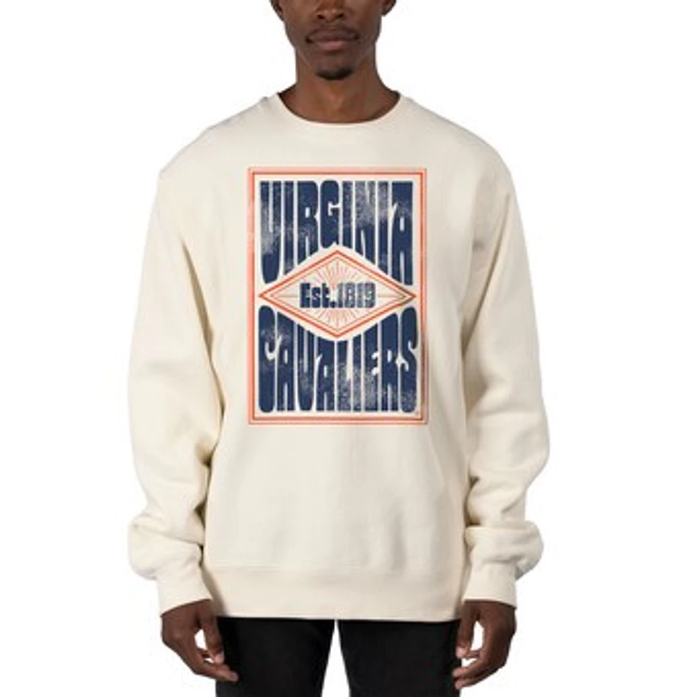 Men's Uscape Apparel Cream Virginia Cavaliers Premium Heavyweight Pullover Sweatshirt