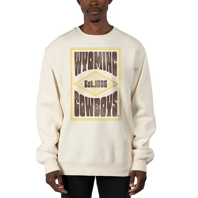 Men's Uscape Apparel Cream Wyoming Cowboys Premium Heavyweight Pullover Sweatshirt