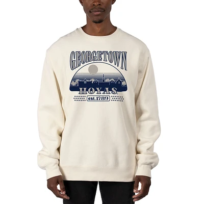 Men's Uscape Apparel Cream Georgetown Hoyas Premium Heavyweight Pullover Sweatshirt