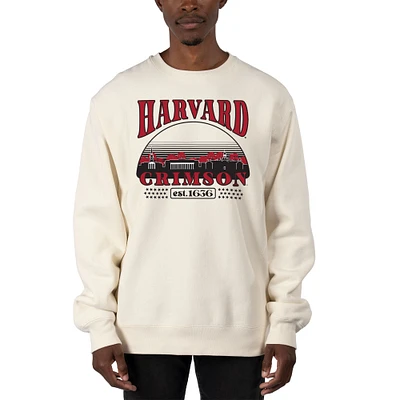 Men's Uscape Apparel Cream Harvard Crimson Premium Heavyweight Pullover Sweatshirt