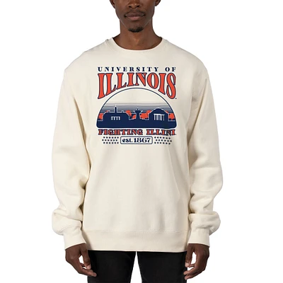 Men's Uscape Apparel Cream Illinois Fighting Illini Premium Heavyweight Pullover Sweatshirt