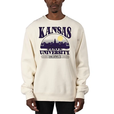 Men's Uscape Apparel Cream Kansas State Wildcats Premium Heavyweight Pullover Sweatshirt