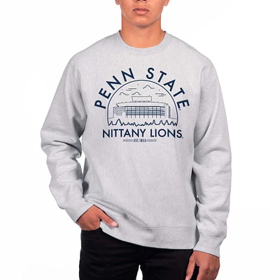 Men's Uscape Apparel Heather Gray Penn State Nittany Lions Premium Heavyweight Pullover Sweatshirt