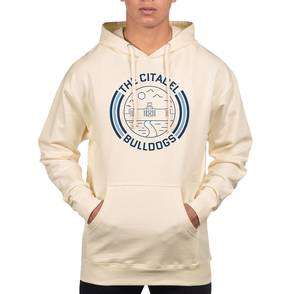 Men's Uscape Apparel Cream Citadel Bulldogs Standard Pullover Hoodie