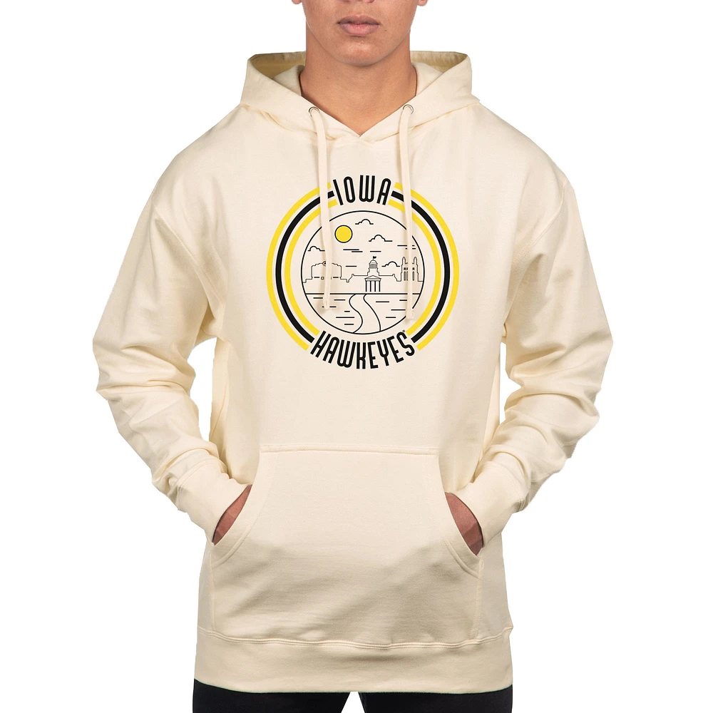 Men's Uscape Apparel Cream Iowa Hawkeyes Standard Pullover Hoodie