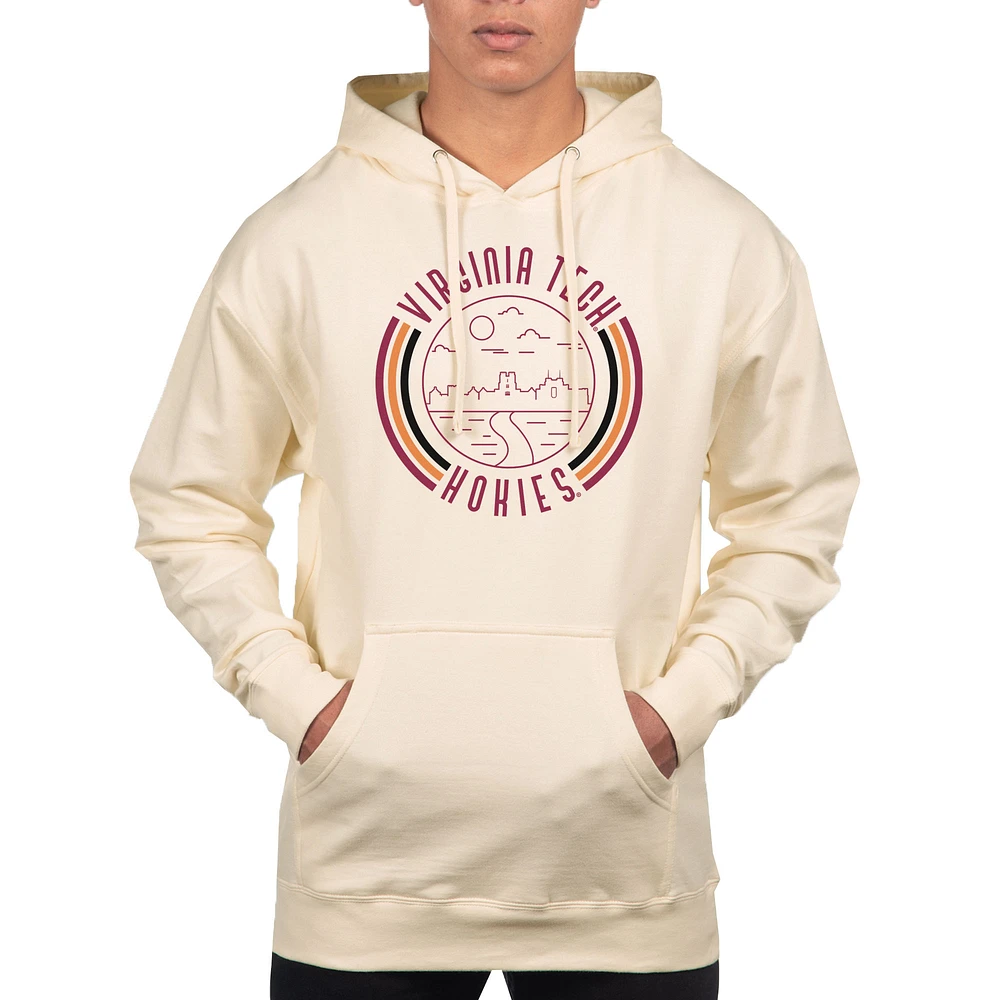 Men's Uscape Apparel Cream Virginia Tech Hokies Standard Pullover Hoodie