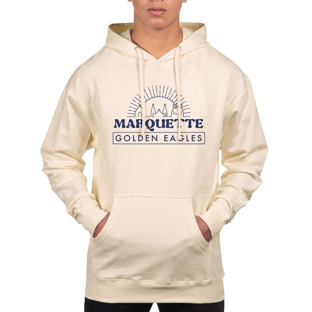 Men's Uscape Apparel Cream Marquette Golden Eagles Standard Pullover Hoodie