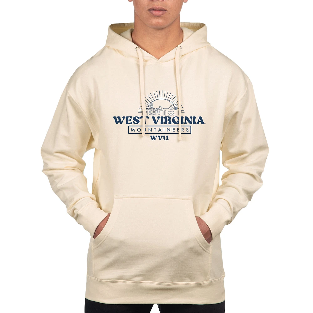 Men's Uscape Apparel Cream West Virginia Mountaineers Standard Pullover Hoodie