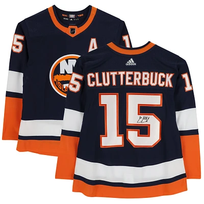 Cal Clutterbuck Navy New York Islanders Autographed adidas 2020 Reverse Retro Jersey