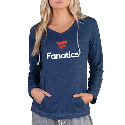 Women's Concepts Sport Navy Fanatics Corporate Mainstream Lightweight Terry V-Neck Pullover Hoodie