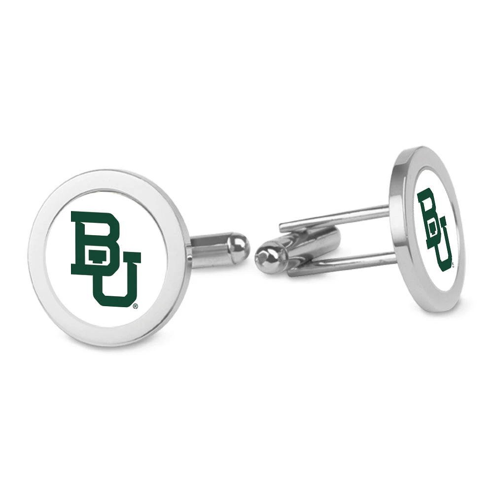 Silver Baylor Bears Logo Cufflinks