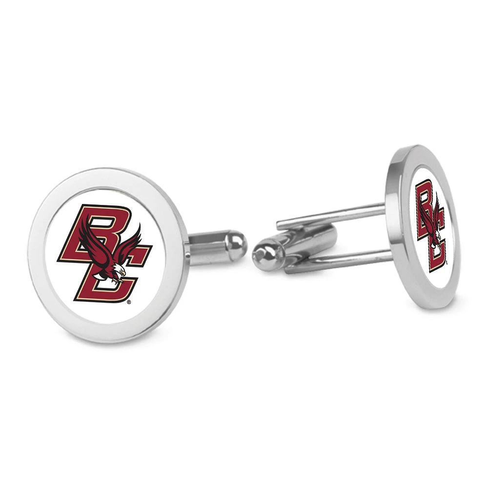Silver Boston College Eagles Logo Cufflinks
