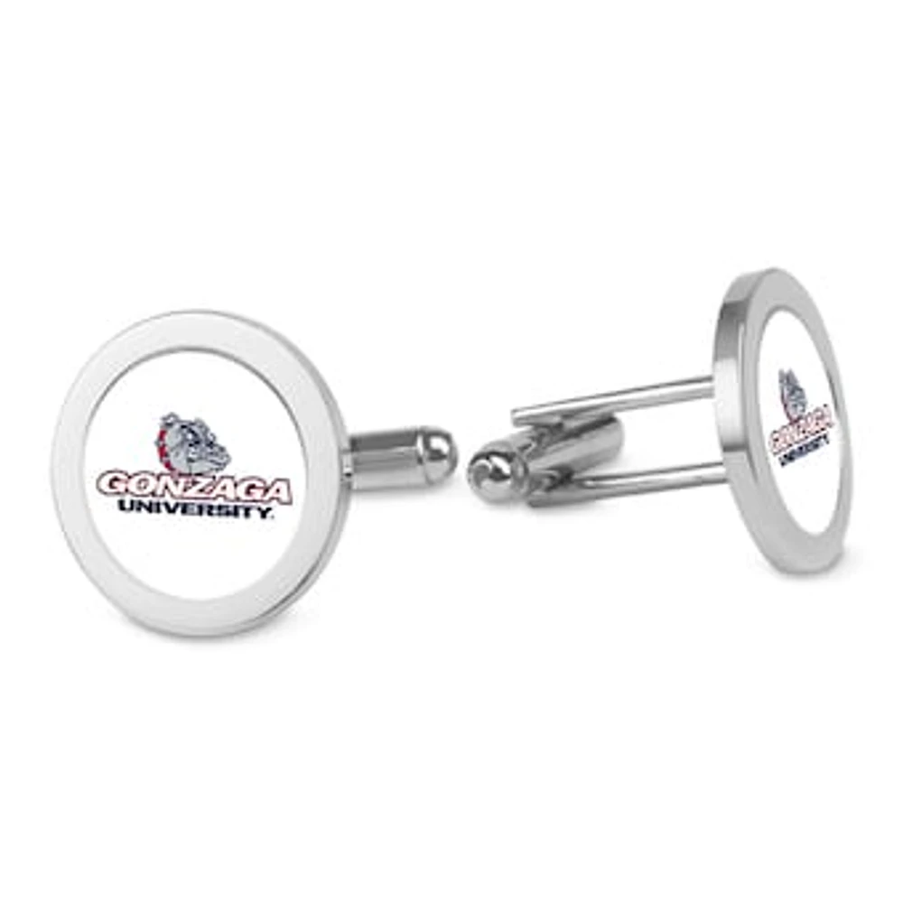 Silver Gonzaga Bulldogs Logo Cufflinks