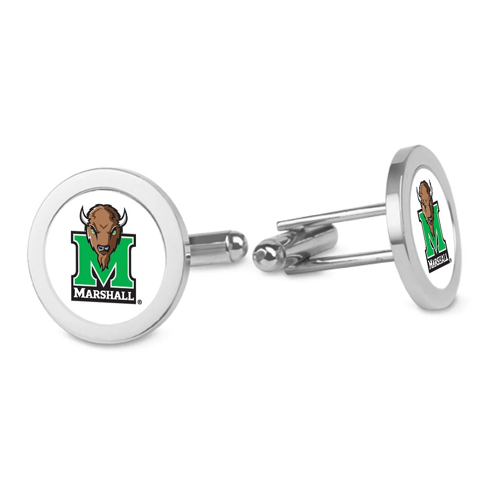 Silver Marshall Thundering Herd Logo Cufflinks
