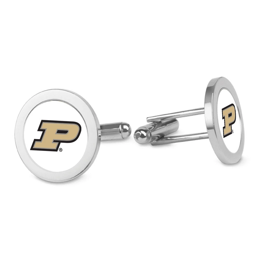 Silver Purdue Boilermakers Logo Cufflinks