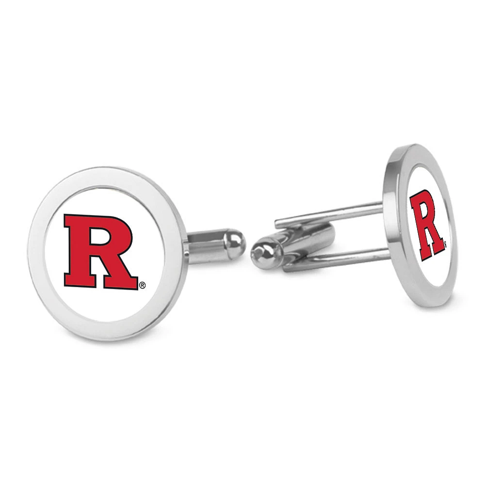 Silver Rutgers Scarlet Knights Logo Cufflinks