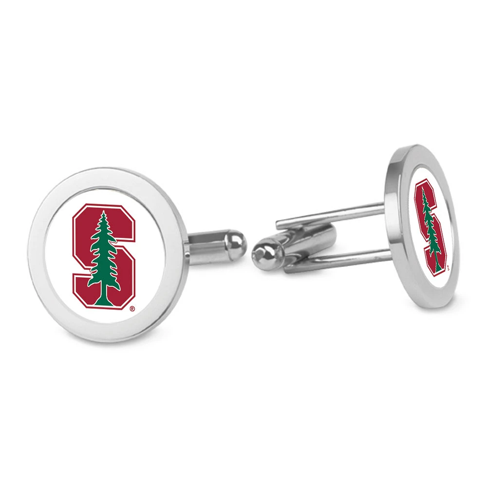 Silver Stanford Cardinal Logo Cufflinks