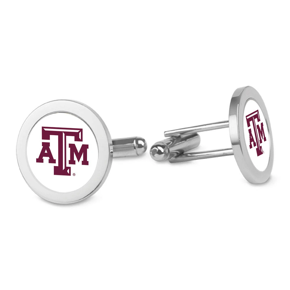 Silver Texas A&M Aggies Logo Cufflinks