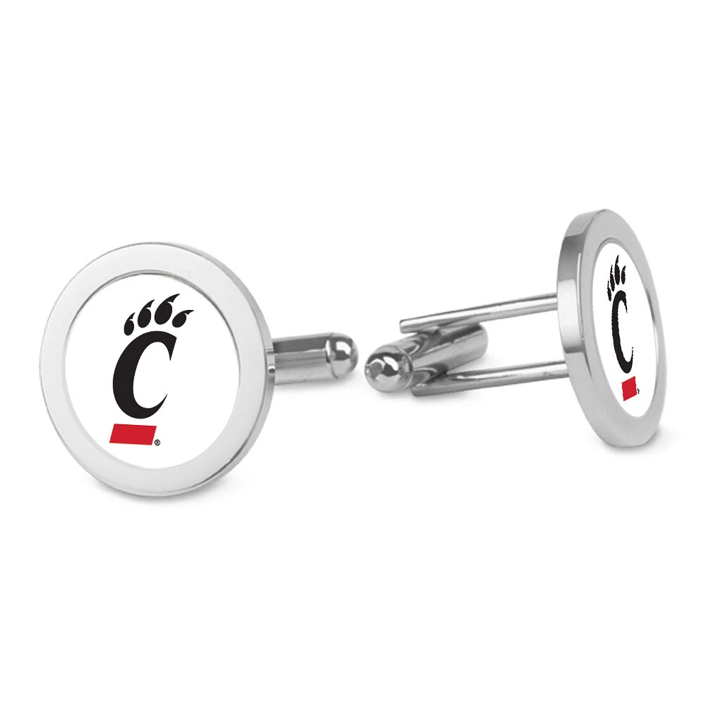 Silver Cincinnati Bearcats Logo Cufflinks