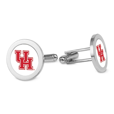 Silver Houston Cougars Logo Cufflinks