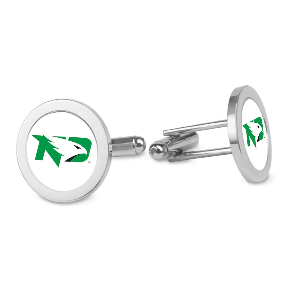 Silver North Dakota Logo Cufflinks
