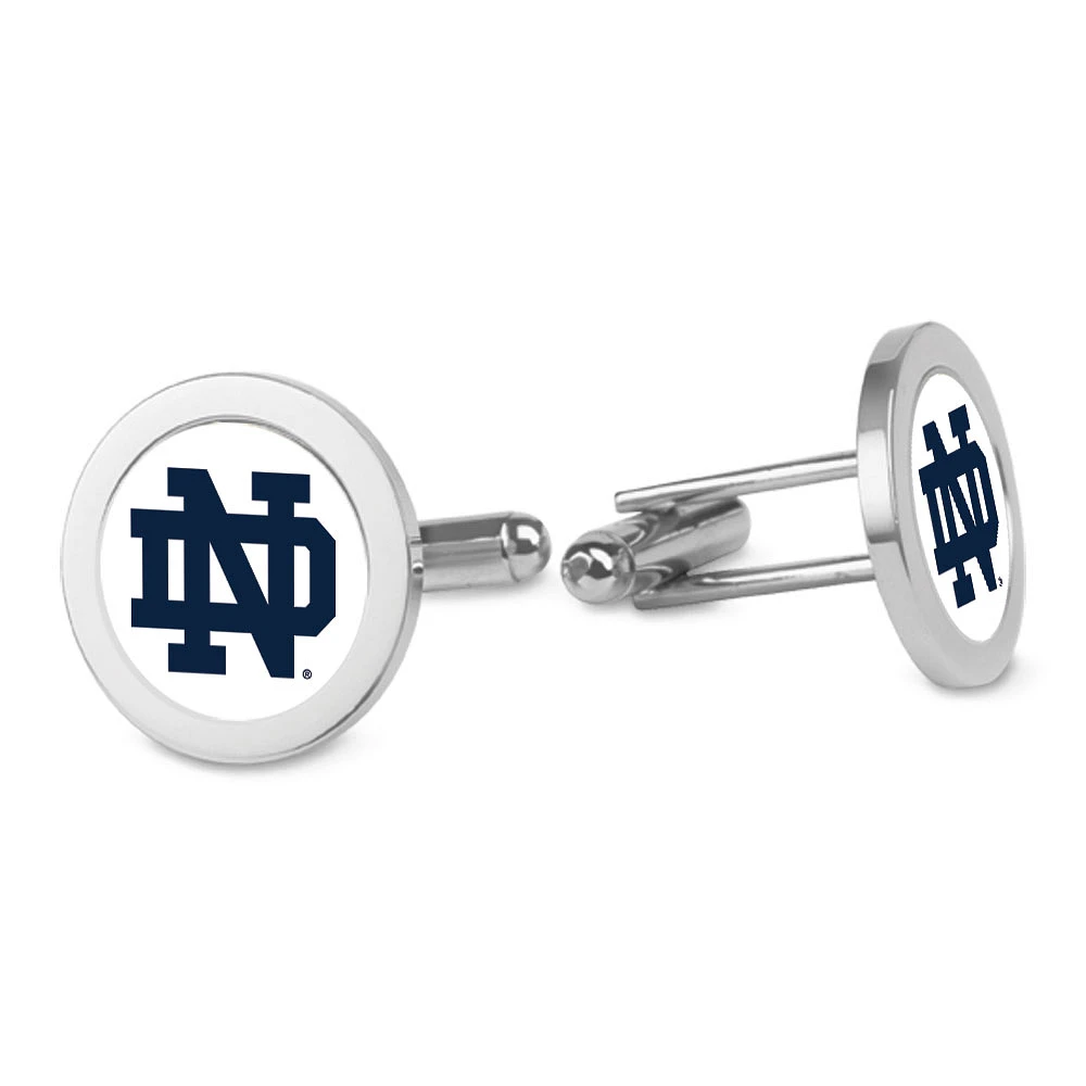 Silver Notre Dame Fighting Irish Logo Cufflinks
