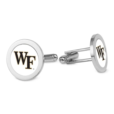 Silver Wake Forest Demon Deacons Logo Cufflinks