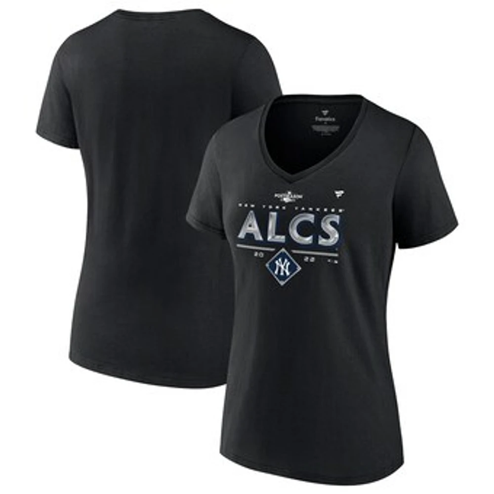 Women's Fanatics Black New York Yankees 2022 Division Series Winner Locker Room Plus V-Neck T-Shirt