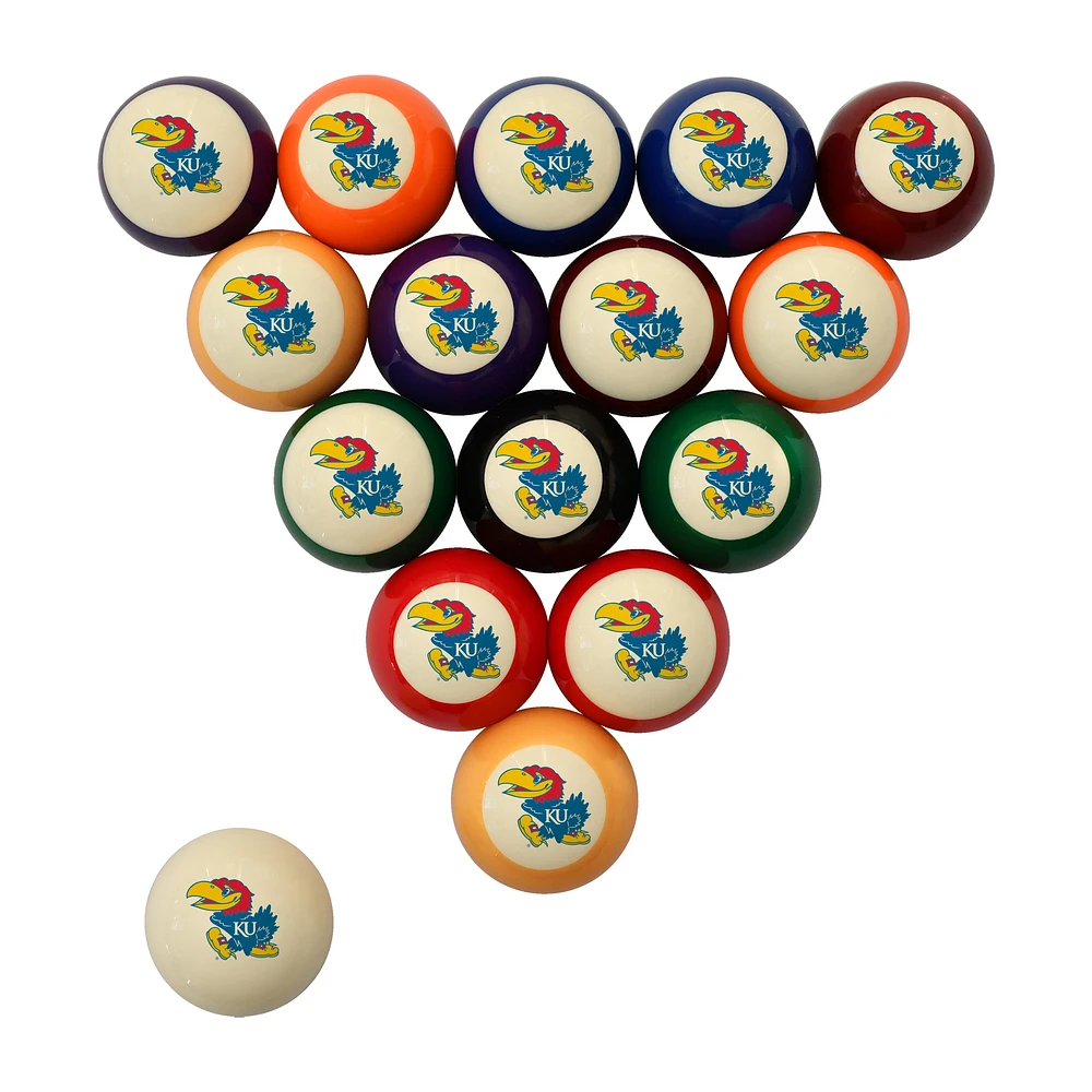 Imperial Kansas Jayhawks Retro Billiard Ball Set