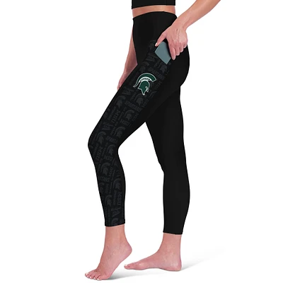 Women's Black Michigan State Spartans High Waist Two-Pocket Leggings