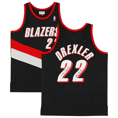 Clyde Drexler Portland Trail Blazers Autographed Mitchell & Ness - Swingman Jersey with "NBA Top 75" Inscription