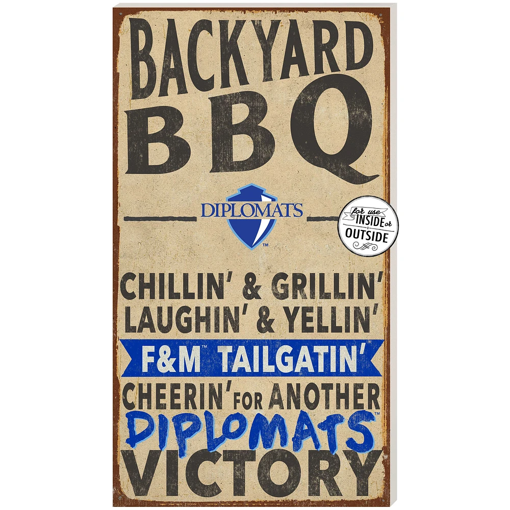 Franklin & Marshall Diplomats 11" x 20" Indoor/Outdoor BBQ Sign
