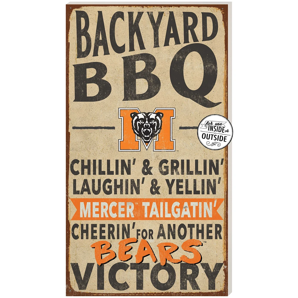 Mercer Bears 11" x 20" Indoor/Outdoor BBQ Sign