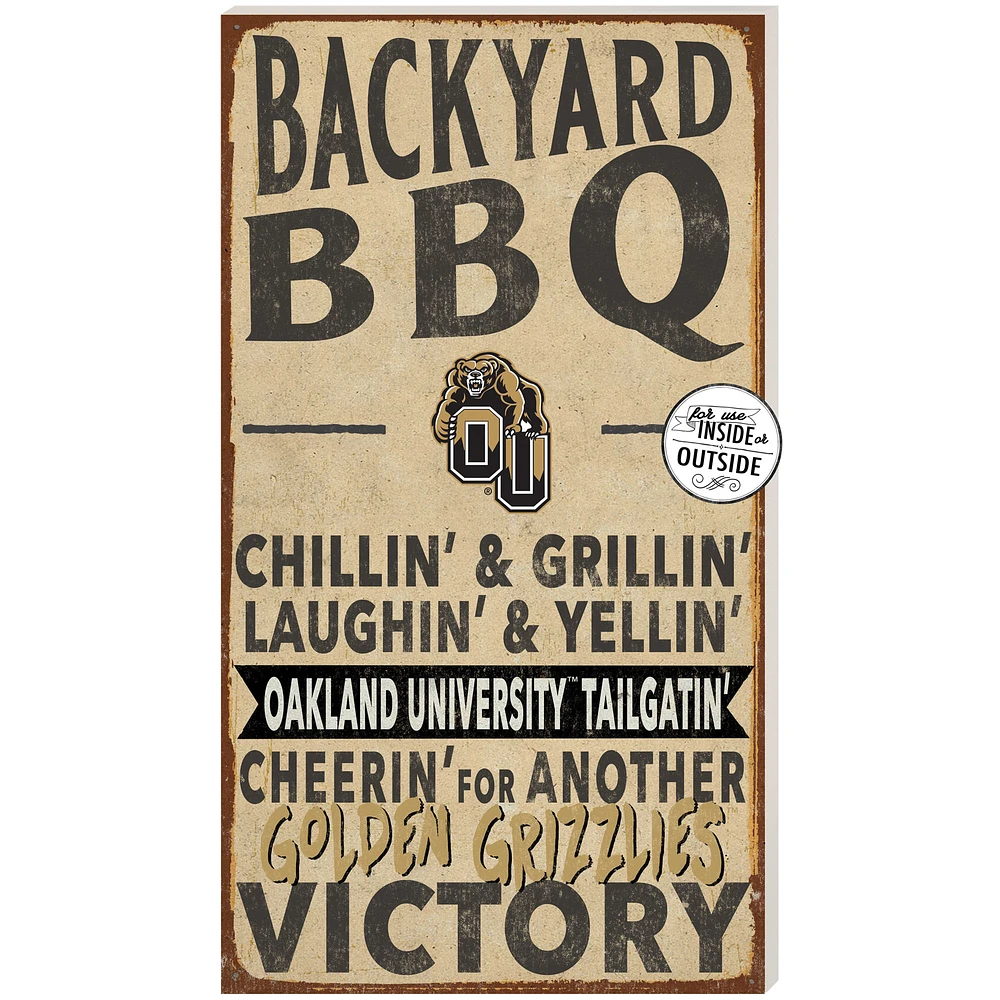Oakland Golden Grizzlies 11" x 20" Indoor/Outdoor BBQ Sign