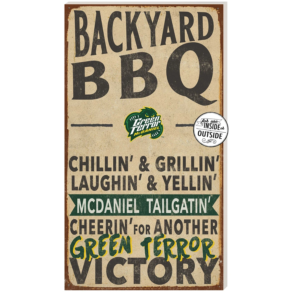 McDaniel Green Terror 11" x 20" Indoor/Outdoor BBQ Sign