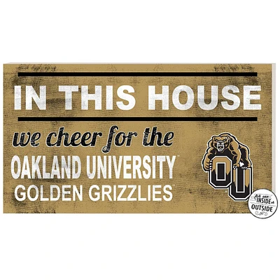 Oakland Golden Grizzlies 11" x 20" Indoor/Outdoor In This House Sign