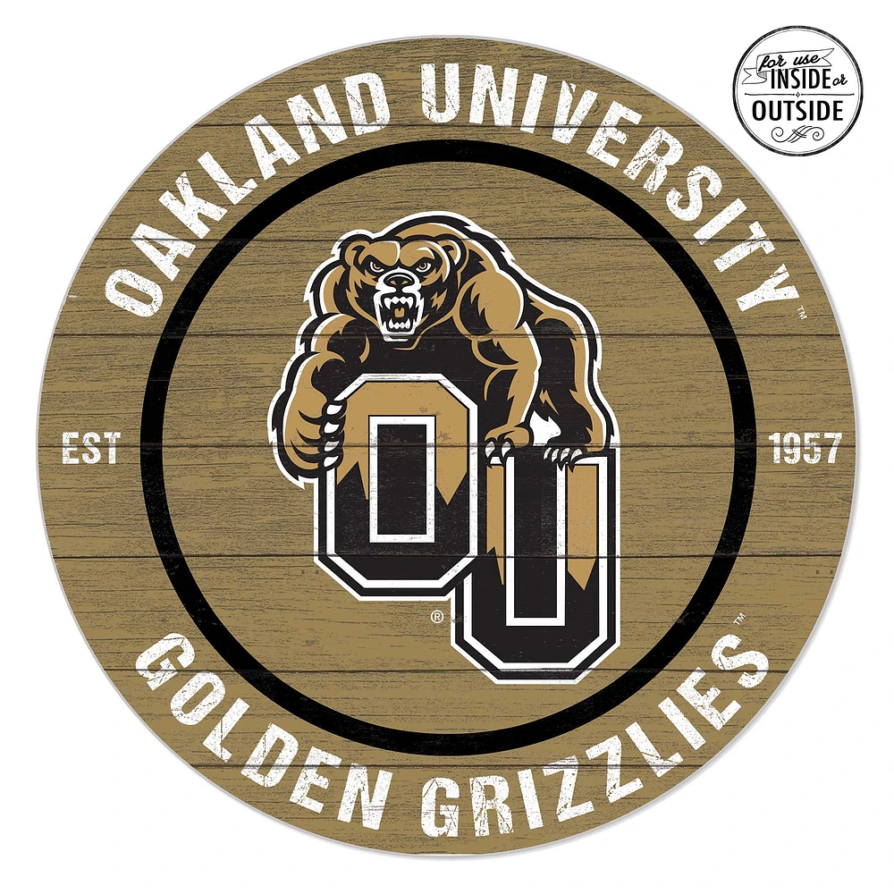 Oakland Golden Grizzlies 20" x 20" Indoor/Outdoor Circle Sign