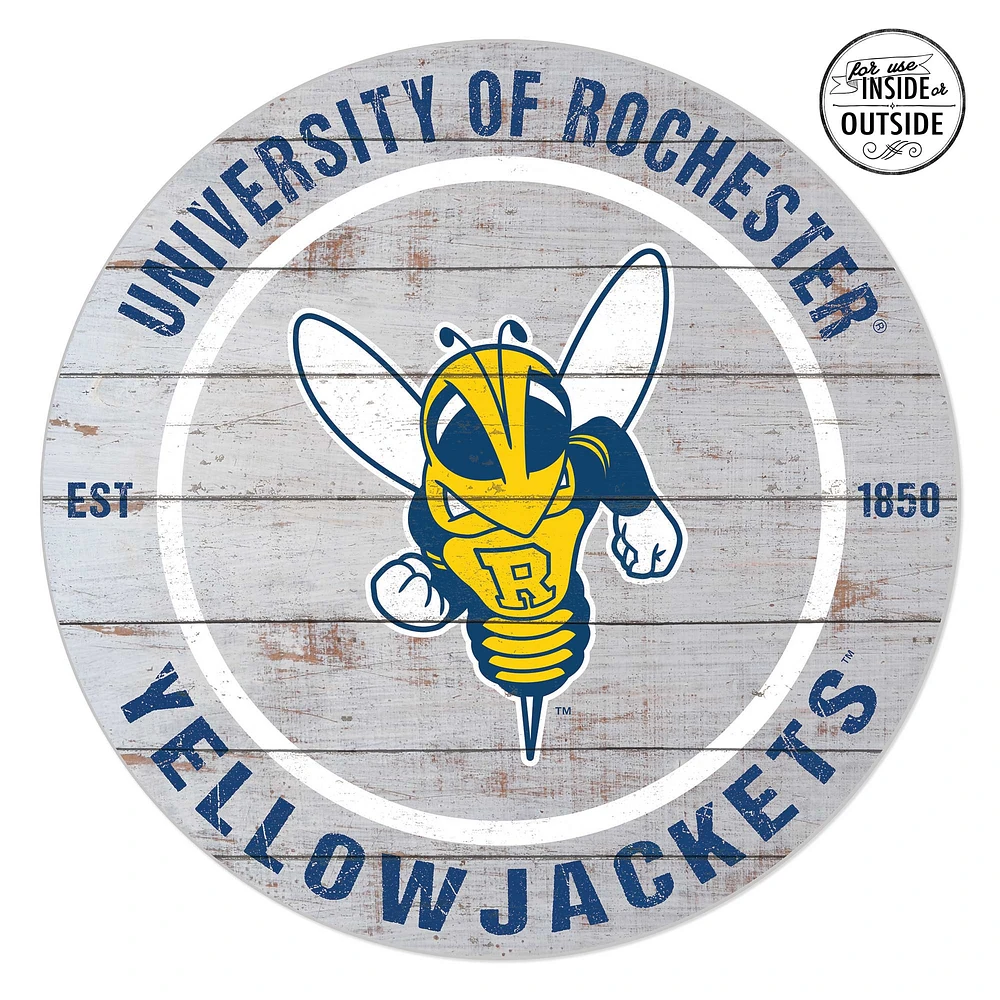 Rochester Yellow Jackets 20'' x 20'' Indoor/Outdoor Weathered Circle Sign