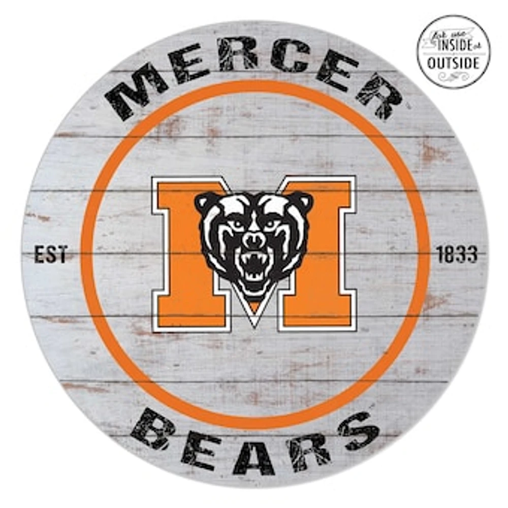 Mercer Bears 20'' x 20'' Indoor/Outdoor Weathered Circle Sign