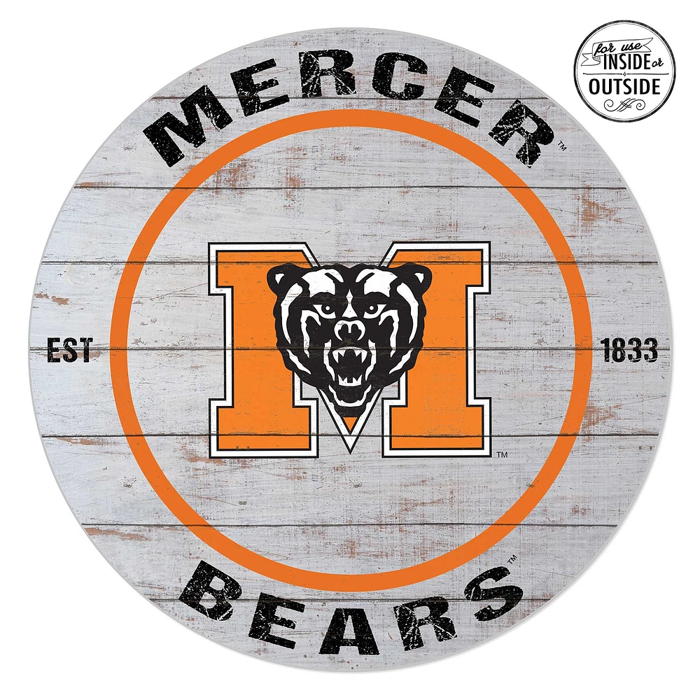 Mercer Bears 20'' x 20'' Indoor/Outdoor Weathered Circle Sign