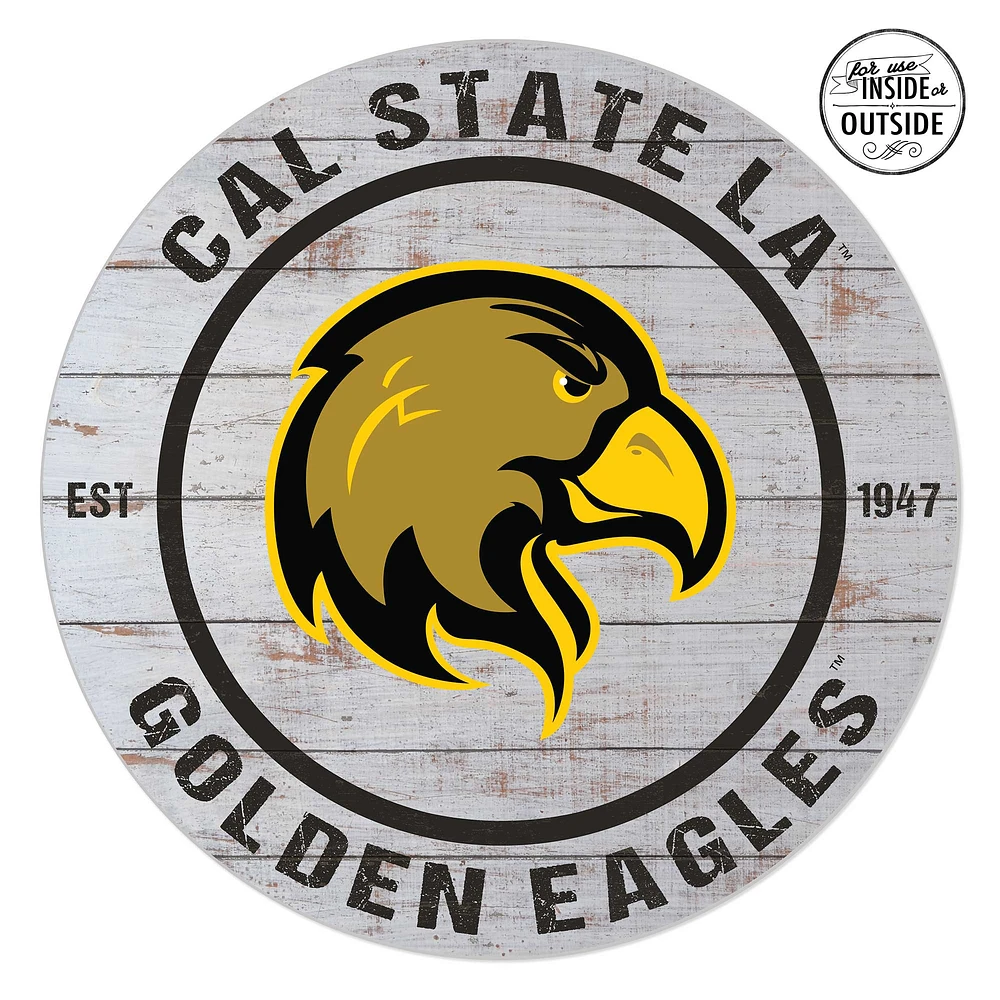 Cal State L.A. Golden Eagles 20'' x 20'' Indoor/Outdoor Weathered Circle Sign