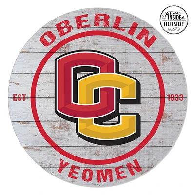 Oberlin Yeomen 20'' x 20'' Indoor/Outdoor Weathered Circle Sign