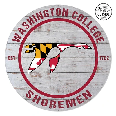 Washington College Shoremen 20'' x 20'' Indoor/Outdoor Weathered Circle Sign