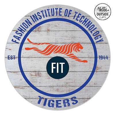 SUNY Fashion Institute of Technology Tigers 20'' x 20'' Indoor/Outdoor Weathered Circle Sign