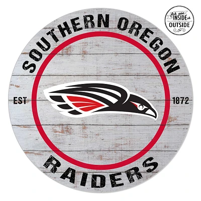 Southern Oregon Raiders 20'' x 20'' Indoor/Outdoor Weathered Circle Sign