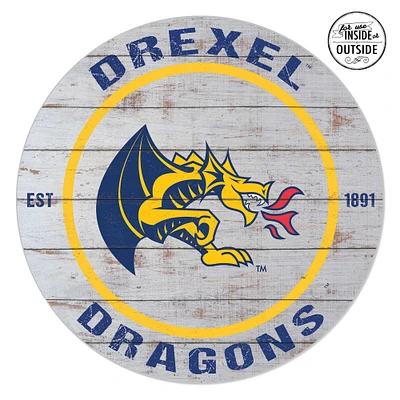Drexel Dragons 20'' x 20'' Indoor/Outdoor Weathered Circle Sign