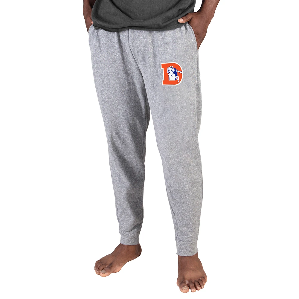 Men's Concepts Sport Gray Denver Broncos Throwback Logo Mainstream Cuffed Terry Pants