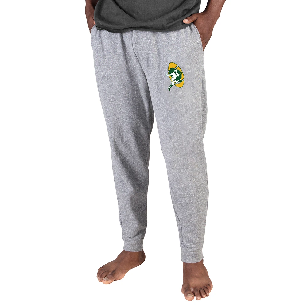 Men's Concepts Sport Gray Green Bay Packers Throwback Logo Mainstream Cuffed Terry Pants